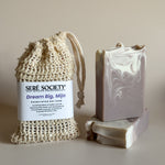 Dream Big Mija bar soap with exfoliating pouch